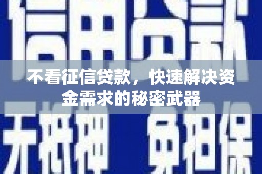 润州不看征信贷款，快速解决资金需求的秘密武器