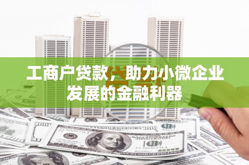 润州工商户贷款，助力小微企业发展的金融利器