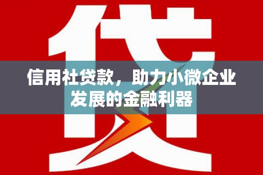 润州信用社贷款，助力小微企业发展的金融利器