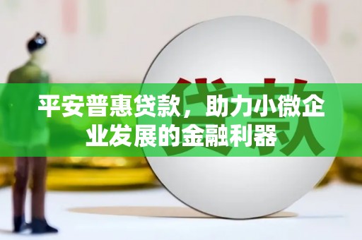 润州平安普惠贷款，助力小微企业发展的金融利器