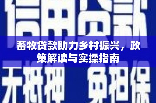润州畜牧贷款助力乡村振兴，政策解读与实操指南